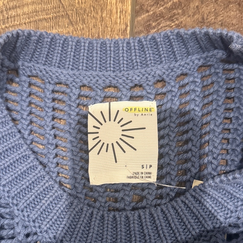Blue Knit Sweater Top - Picture 2 of 4